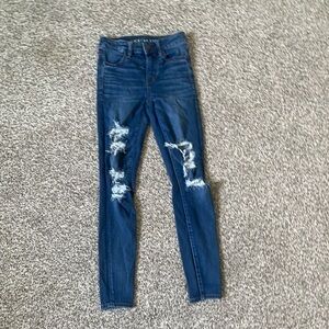 American eagle dark wash blue jeans